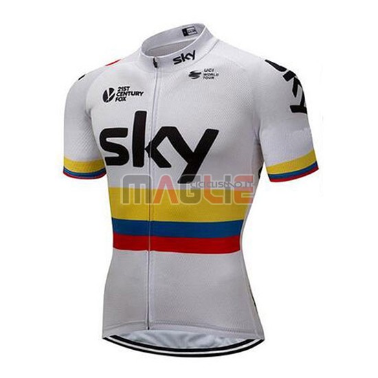 2018 Maglia Sky Manica Corta Campione Colombia